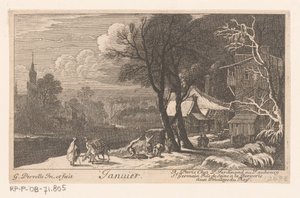 Title Print with Landscape in the Month of January (Twelve Months)
