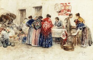 In the Market, 1900 by Gabriel Puig Roda