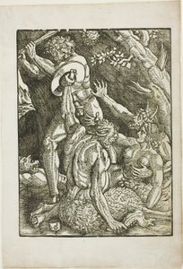 Hercules, Two Satyrs, and a Woman, plate two from The Labors of Hercules