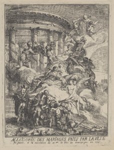 Allegory of Marriages Made by the City of Paris at the Birth of the Duke of Burgundy, 1751 by Gabriel de Saint-Aubin