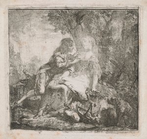 The Two Lovers by Gabriel de Saint-Aubin
