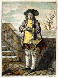 Old metiers: the shoe shiner (Engraving)