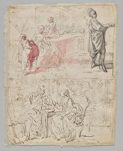 Theatre Scene by Gabriel de Saint-Aubin