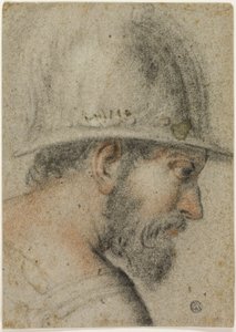 Profile Head of a Soldier with Helmet by Gabriele Caliari