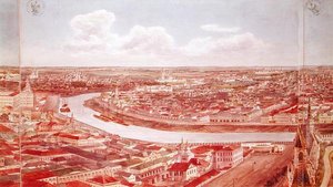 Panorama of Moscow, depicting the Moskva River, 1819