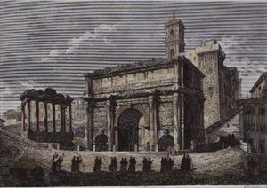 Arch of Septimus VI, The Forum, Rome, from a Series by Gaetano Cottafavi, c.1850