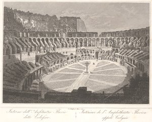 Inside the Flavian Amphitheater called Colosseum