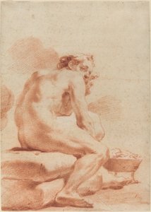 A Young Man Warming Himself at a Brazier by Gaetano Gandolfi