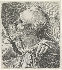 Head of a Saint with Rosary