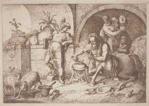 Chiron Teaches Magic to Achilles by Gaetano Zompini, after Giovanni Benedetto Castiglione