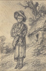 Boy Standing by a Cottage by Gainsborough Dupont