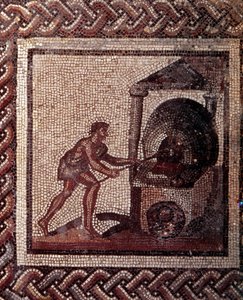 Mosaic Paving Representing a Rustic Calendar: Bread Making Scene by Gallo Roman