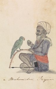 A Mohametan with his Parrot by Gangaram Chintaman Tambat