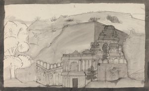 Interior of an Ellora Cave Temple by Gangaram Chintaman Tambat