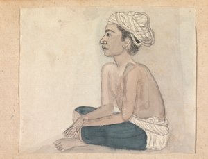 Man with a Blue Cloth over his Legs by Gangaram Chintaman Tambat