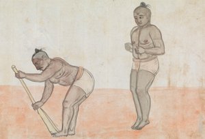 Two Jeyties Exercising by Gangaram Chintaman Tambat