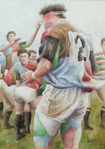 Rugby Match: Harlequins v Northampton, Brian Moore at the Line Out, 1992