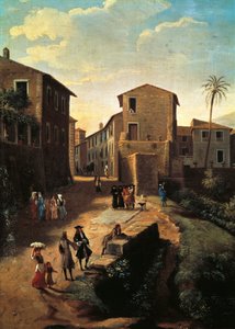 View of Tivoli, by Gaspar van Wittel (1652 or 1653-1736) (Detail)