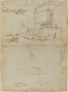Studies of Lago Maggiore and the Entrance to a Palazzo