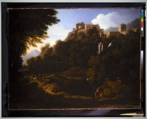Landscape - A Waterfall in the Roman Campagna by Gaspard Poussin Dughet