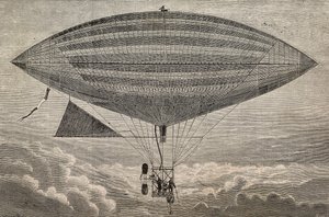 Electric balloon with propeller, a prototype by Gaston and Albert Tissandier by Gaston Claris