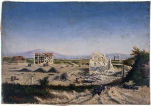 Le Fort de Vanves, during the 1870 war, circa 1870 by Gaston de Laperrière