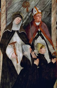 St Catherine of Siena, St Nicholas of Bari and two bidders on their knees