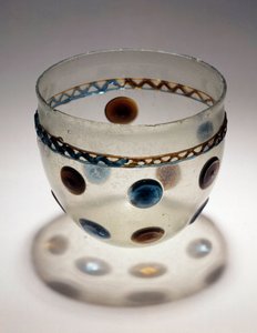 Gaulish Art: Glass Cup with Colored Tablets by Gaulish Gaulish