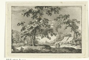 Wooded Landscape with Two Walkers by Geerlig Grijpmoed
