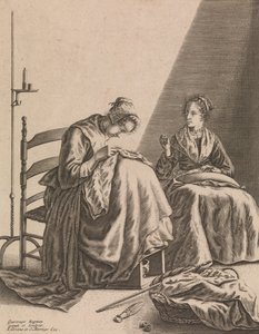Two Women Sewing (Plate 1 from Five Feminine Occupations)