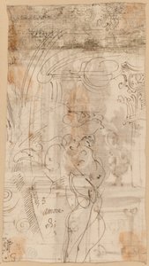 An Architectural Study with an Atlantid by Genoese 17th Century