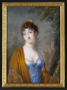 Lady in Blue with Yellow Shawl by Genot