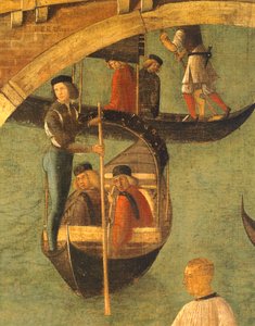 Miracle of Cross at Bridge of San Lorenzo by Gentile Bellini, detail