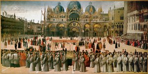 Procession on the Piazza San Marco, Venice by Gentile Bellini
