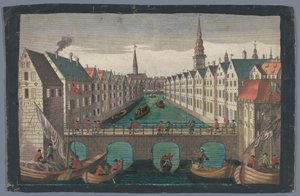 View of the Nikolaifleet Opposite the St. Nicholas Church in Hamburg
