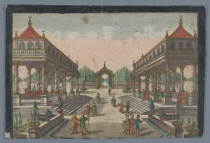 View of a Colonnade Leading to a Cypress Garden in Constantinople