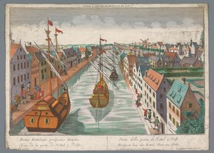 View of a Canal near the Ketelpoort in Delft Delft (series title) by Georg Balthasar Probst