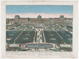 View of the Palais des Tuileries in Paris from the Tuileries Garden by Georg Balthasar Probst