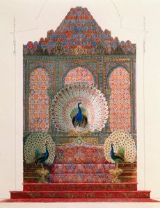 Design for Peacock Throne of Moorish Cloister in Royal Castle of Ludwig II in Linderhof