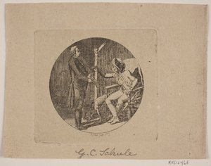Vignette with Priest and Elderly Man by Georg Christian Schule