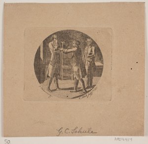 Vignette with Three Men by Georg Christian Schule