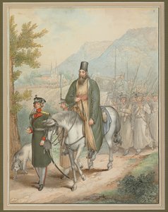 Russian Soldiers Accompanying a Priest on Horseback by Georg Emanuel Opitz