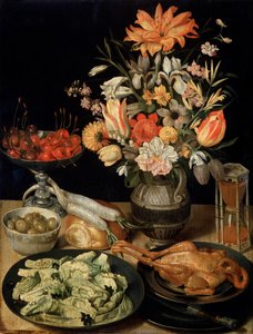 Still Life with Flowers and Snack