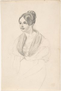 Portrait of a Young Woman; verso: Sketch of a Young Woman with her Hands Resting on a Table
