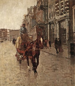 Rokin Westzijde: A Horsedrawn Cart on the Rokin, Amsterdam