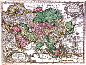 Map of Asia by Georg Matthäus Seutter