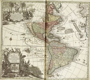 Map of the Americas by Georg Matthäus Seutter