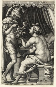 Medea and Jason, from Greek Heroines by Georg Pencz