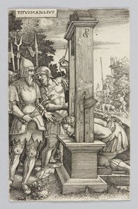 Titus Manlius Attending the Execution of His Son by Georg Pencz
