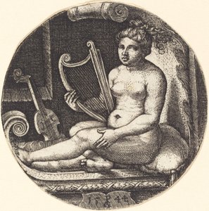 Woman with a Harp by Georg Pencz